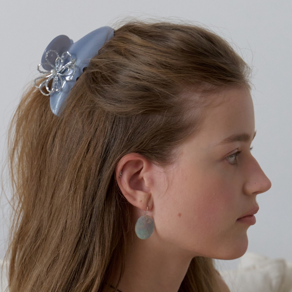 러브미몬스터 샤이닝 비즈 헤어 집게핀 더스티블루(lovememonster Shining Beads Hair Clip DUSTY BLUE) - 2