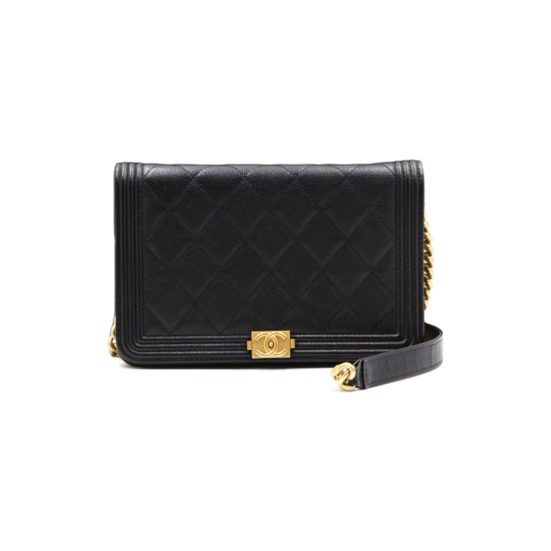 ITQW5CSQCRLW Chanel Black Caviar WOC Boy Crossbody Bag