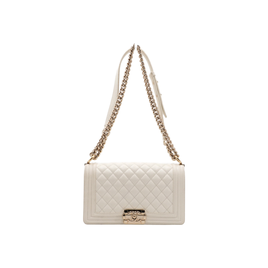 IT7QG9DG7QOC Chanel Boy Chanel Medium Flap Bag White