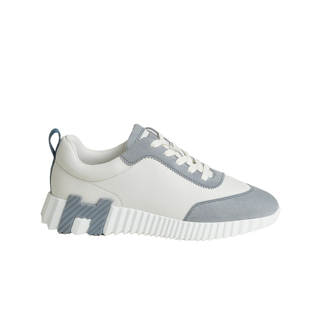 H221176ZBL (W) Hermes Bouncing Sneakers Sport Suede Goatskin & Blanc Bleu Galet