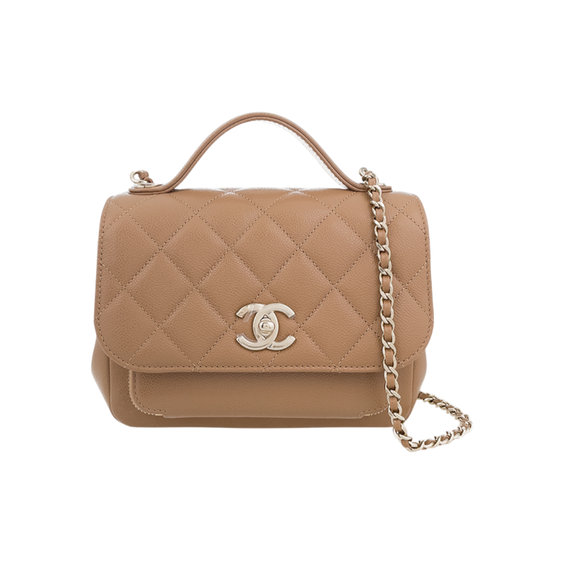 ITE4D95GE6AO Chanel Business Affinity Top Handle Bag Small Milk Brown
