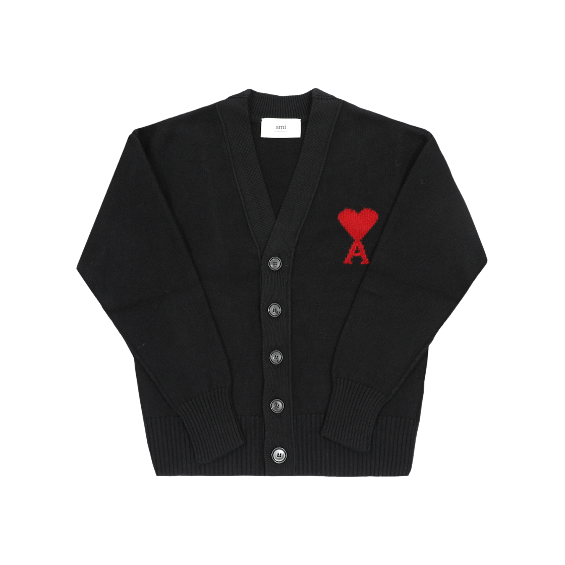 UKC367 018 009 [25% 쿠폰] AMI de Coeur Felted Merino Wool Cardigan Black Red
