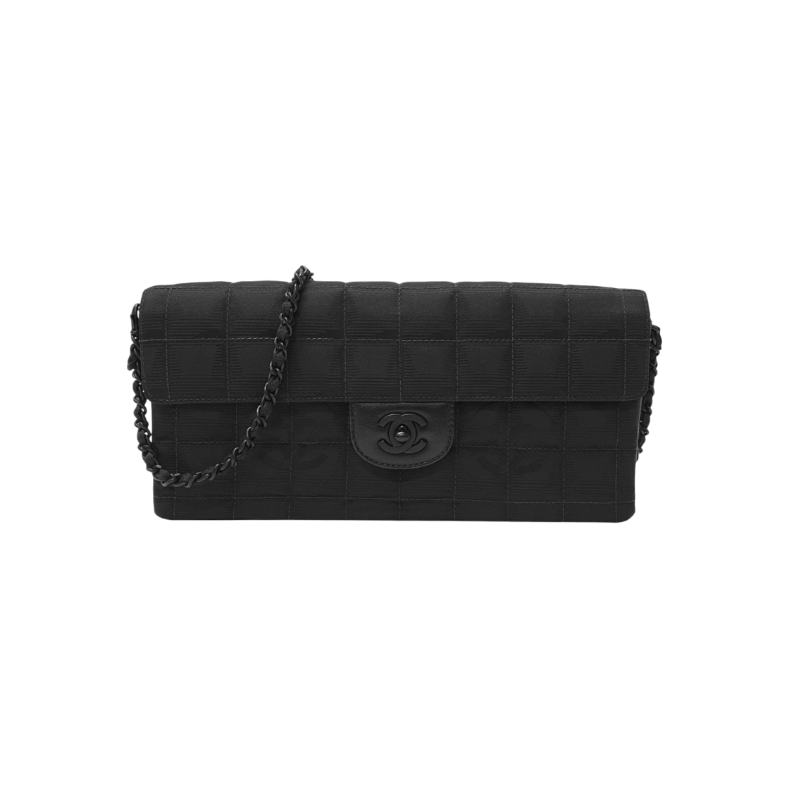 IT3P3RU7MMN2 Chanel Black Travel Line Chocolate Bar Shoulder Bag