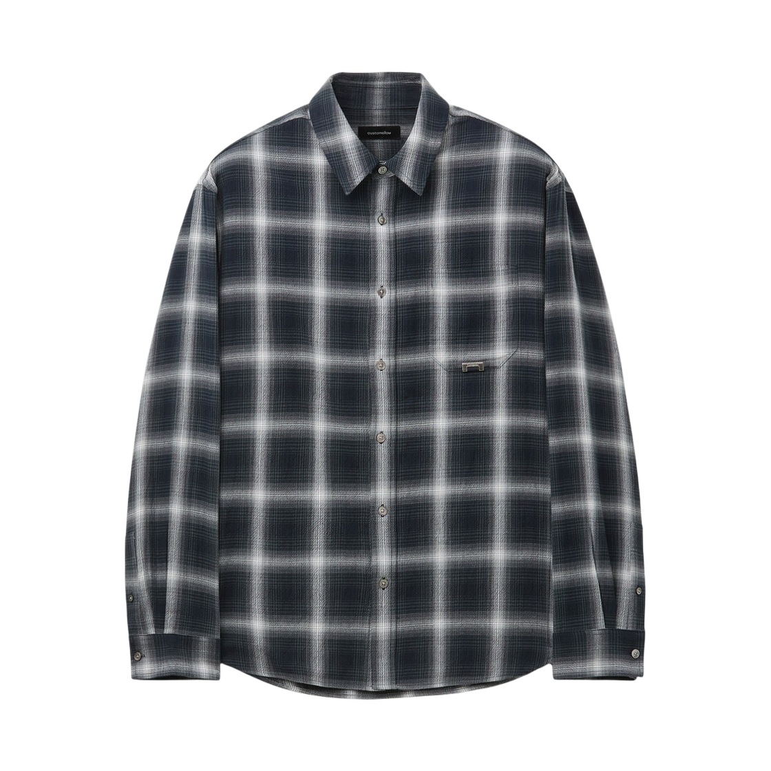 CWSAA26517NYX Customellow Loose-Fit Ombre Check Shirt Navy