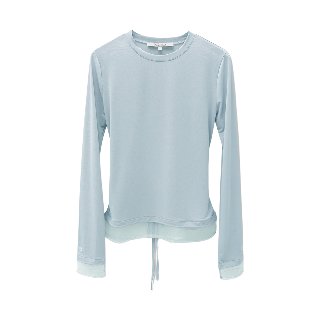 비바셔스 루 시스루 레이어드 스판 티 블루(VIVACIOUS Lou See-through Layered Span Tee BLUE)