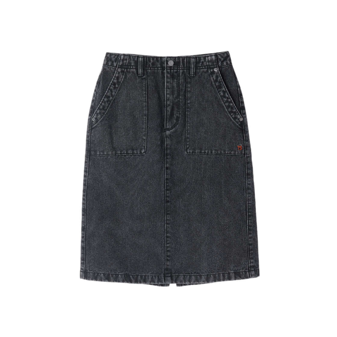 P263WSK460099 BROMPTON LONDON W Corduroy Denim Skirt Black