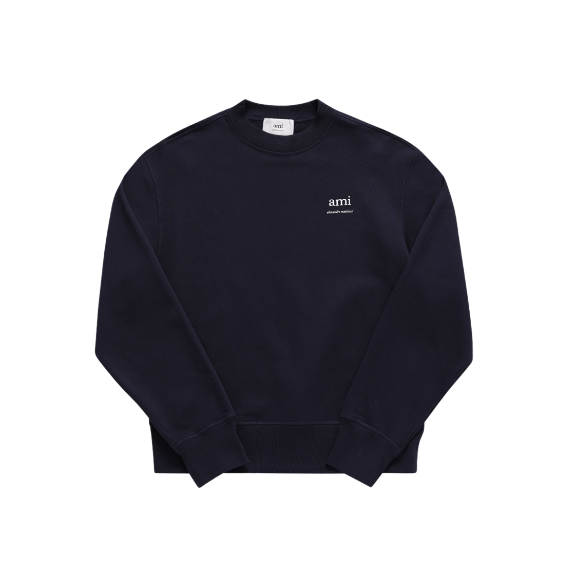 HSW048 JE0120 4011 [25% 쿠폰] AMI Cotton Fleece Sweatshirt Navy Blue