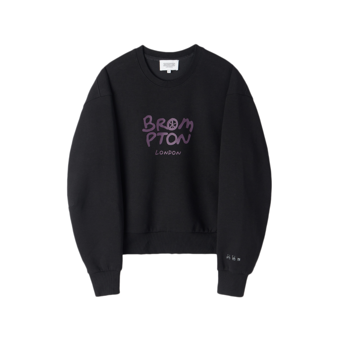 P263WSW162099 BROMPTON LONDON W Brompton Logo Graphic Sweatshirt Black