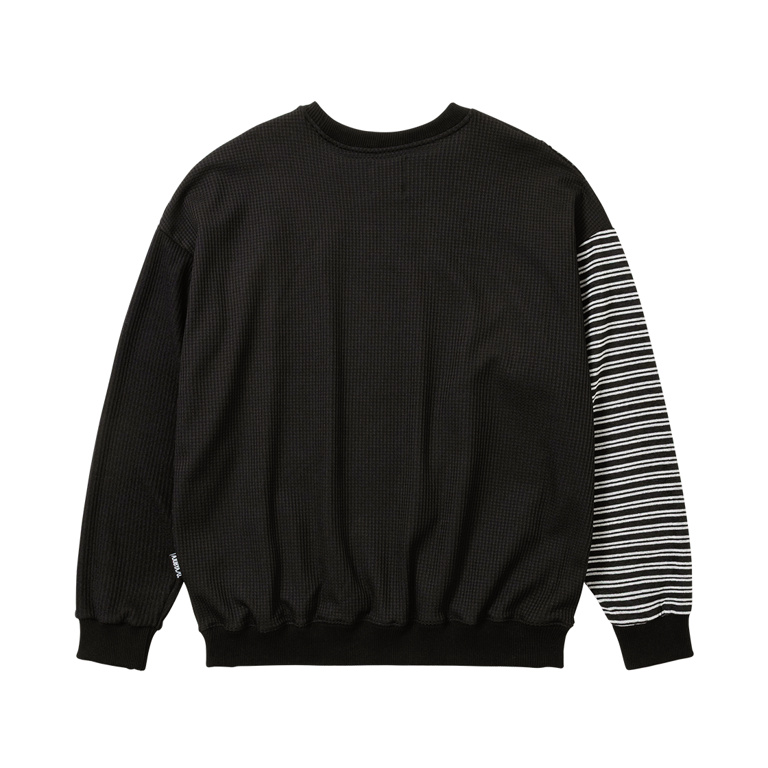 아조바이아조 믹스드 패브릭 패널 스웻셔츠 블랙(AJOBYAJO Mixed Fabric Panel Sweatshirt Black) - 2