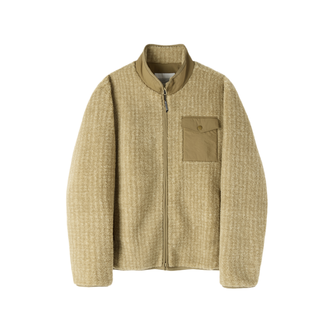 P264MFT136070 BROMPTON LONDON Cozy Lite Check Fleece Jumper Beige