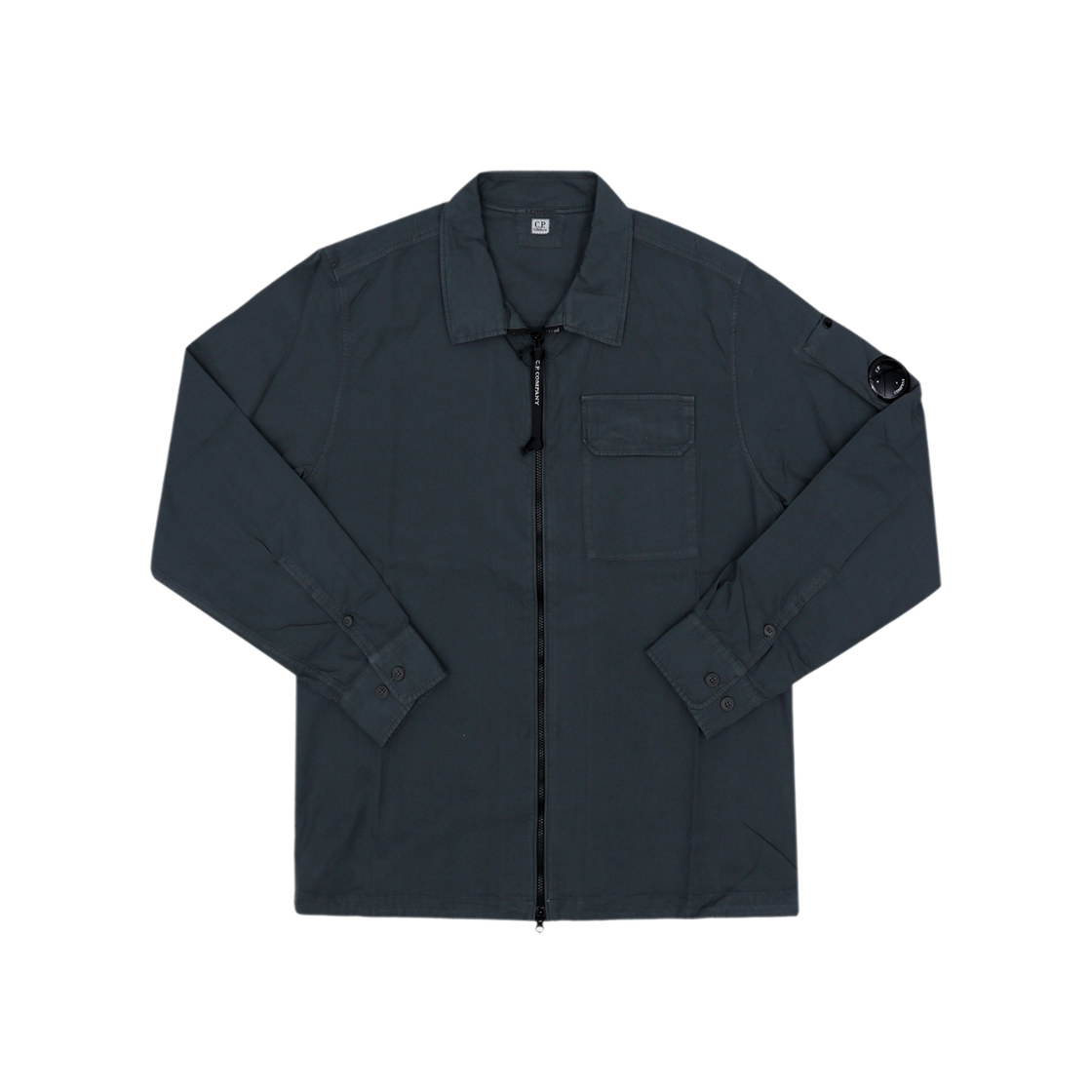 20CMOS705A 110143G 921 [20% 쿠폰] C.P. Company Organic Gabardine Zipped Lens Overshirt Gunmetal Grey - 26SS