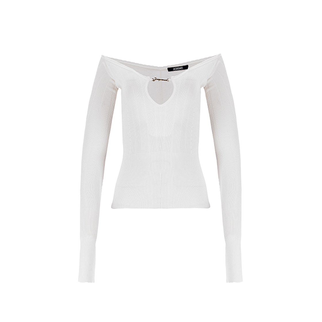 241KN357-2358 110 [25% 쿠폰] (W) Jacquemus Pralu Long Sleeve Scalloped Top Off White