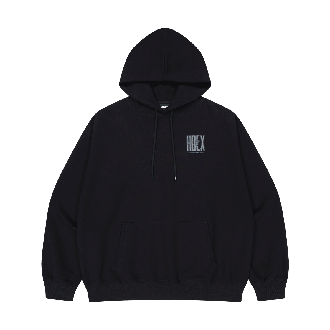 H253MOLMH980BK HDEX Crack Printed Hoodie Black