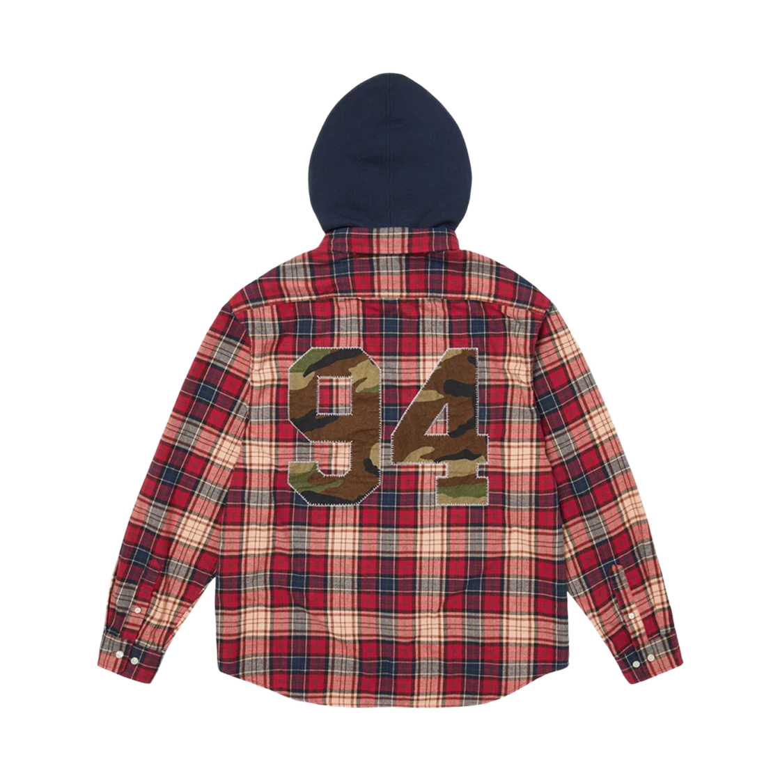 슈프림 아플리케 후드 플란넬 셔츠 레드 - 26FW(Supreme Applique Hooded Flannel Shirt Red - 26FW) - 2