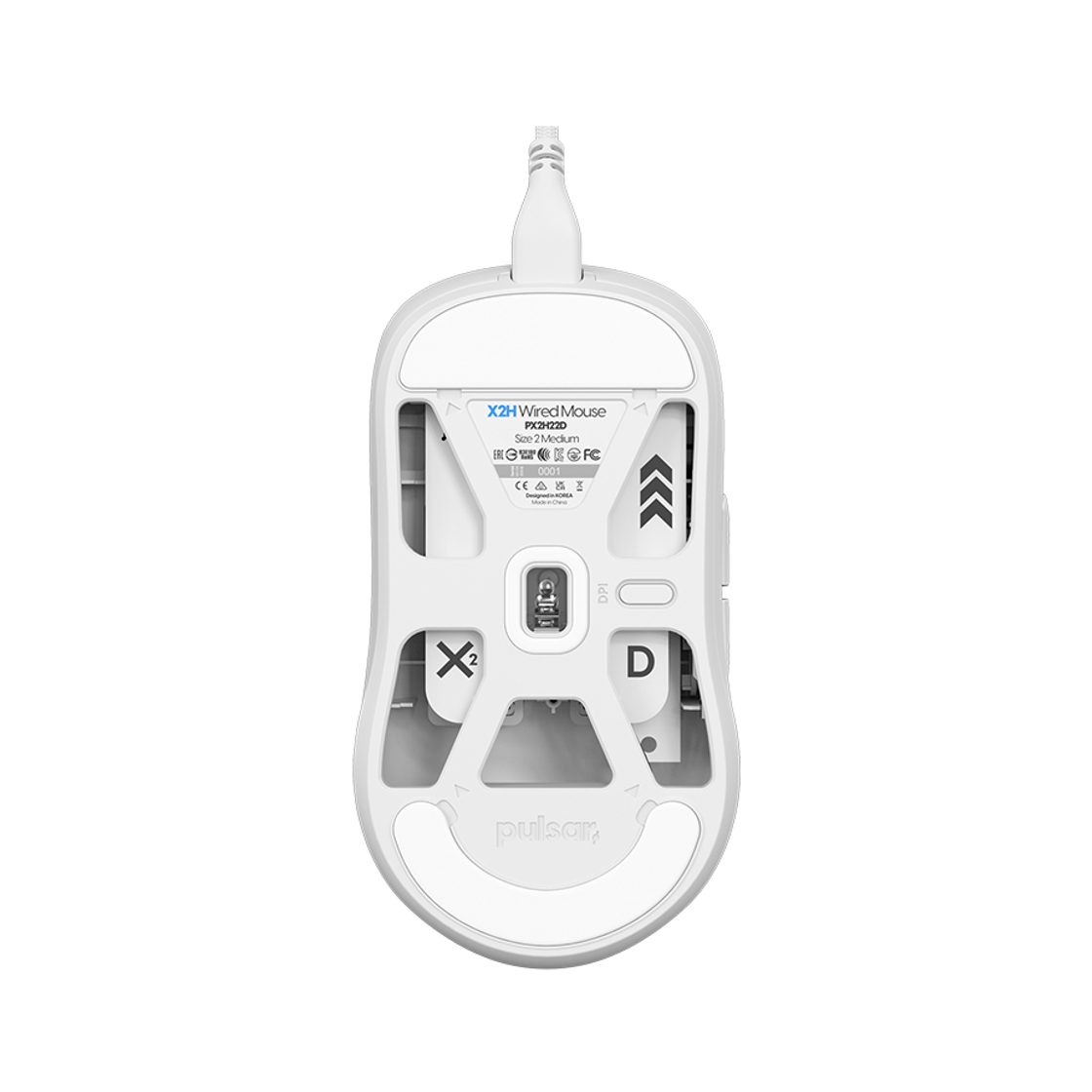 펄사 X2H 유선 게이밍 마우스 화이트색상(Pulsar X2H Wired Medium White) - 2