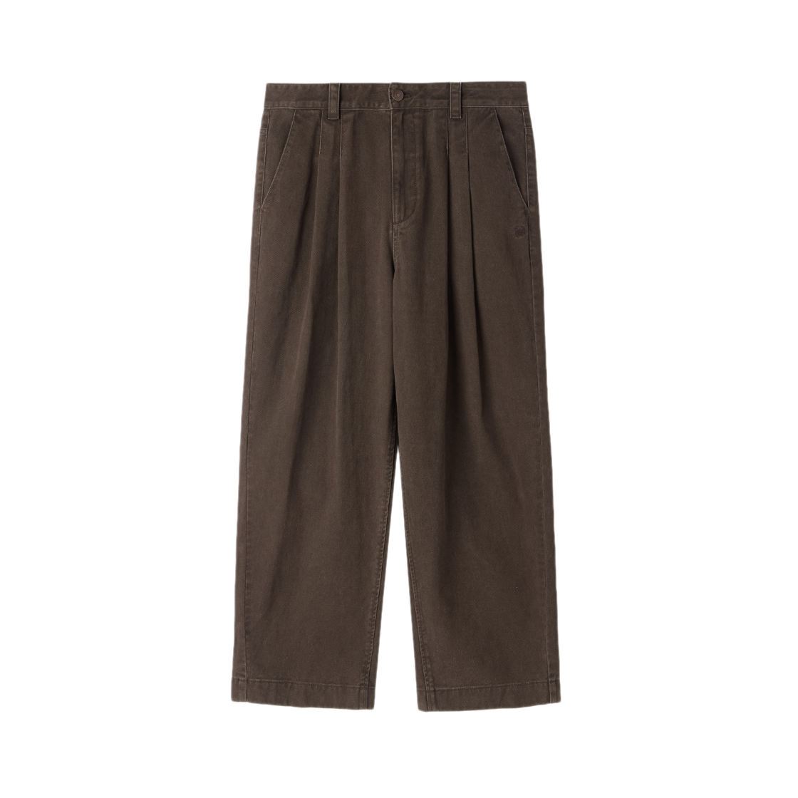 P263MDP461080 BROMPTON LONDON Two Tuck Denim Trousers Brown