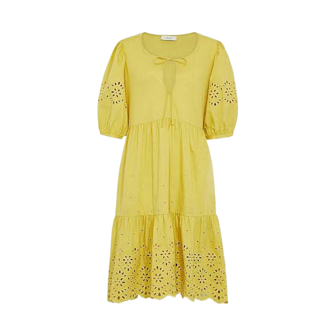 CA677-YLW (W) Coach Puff Sleeve Dress Yellow