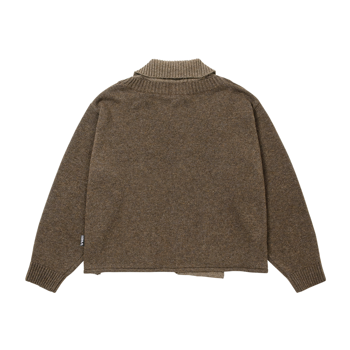 아조바이아조 더블 레이어드 터틀넥 가디건 브라운(AJOBYAJO Double Layered Turtleneck Cardigan Brown) - 2