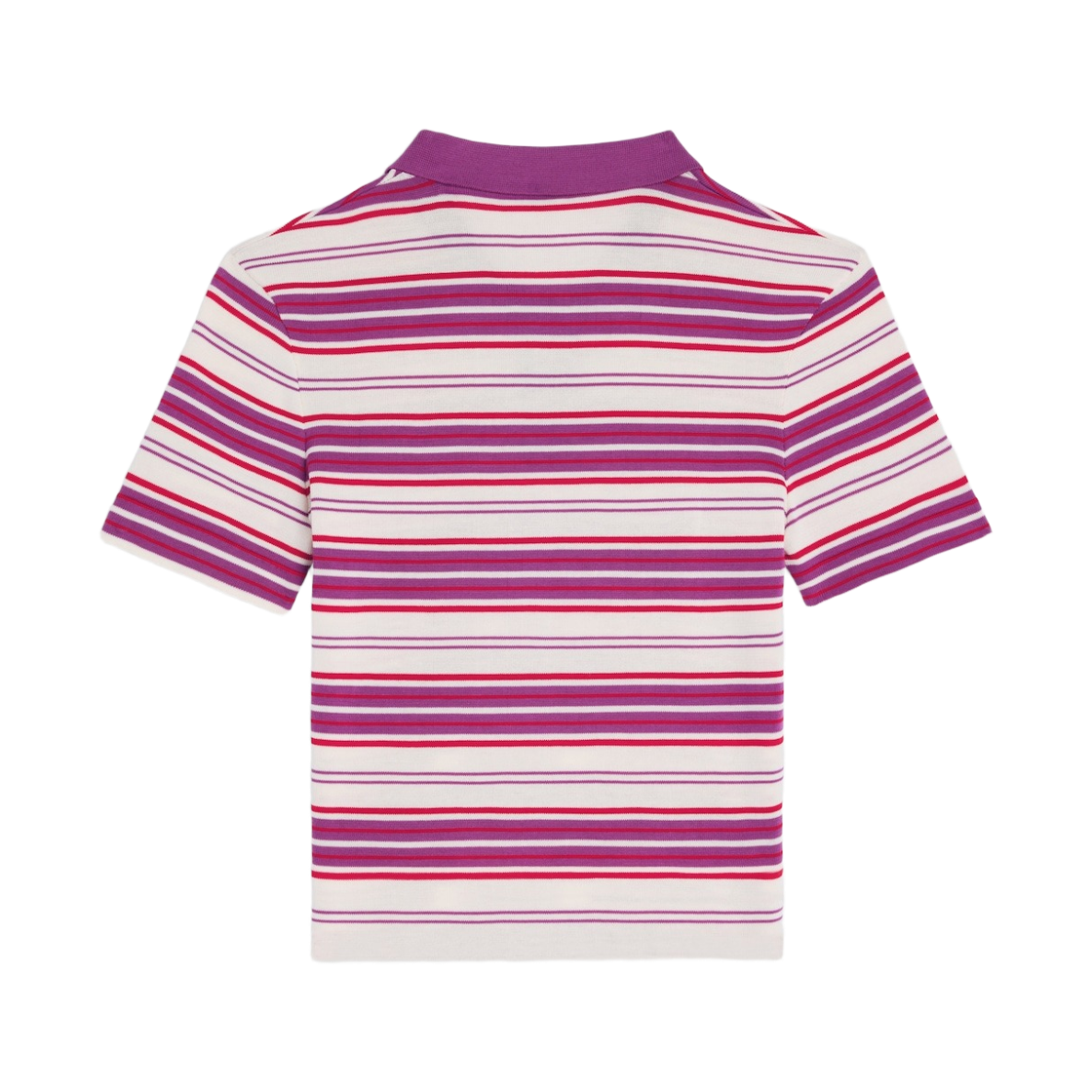 (W) 셀린느 폴로 스웨터 스트라이프 코튼 화이트 퍼플((W) Celine Polo Sweater in Striped Cotton White Purple) - 2