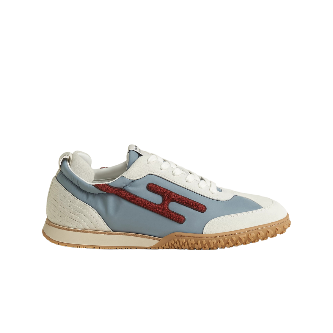 H262842ZHBL Hermes Jet Sneakers Parachute Fabric Suede Goatskin & Multicolore Bleu Galet