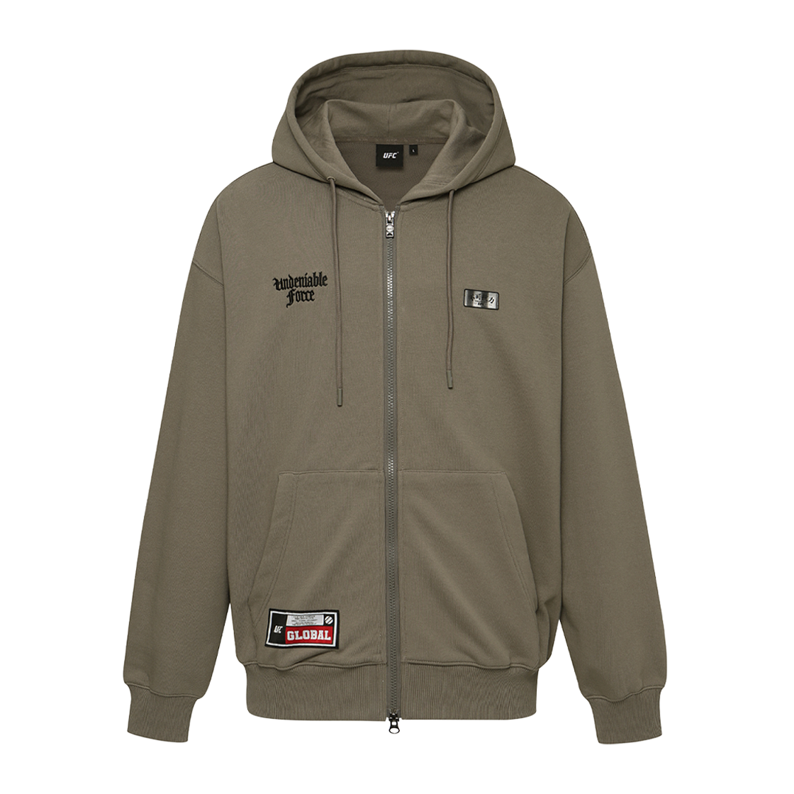 UFC 불가항력Ⅱ 오버핏 후드 집업 다크 카키 U2HDX3303DK(UFC UNDENIABLE FORCEⅡ OVERSIZED FIT HOODIE ZIP-UP DARK KHAKI U2HDX3303DK)