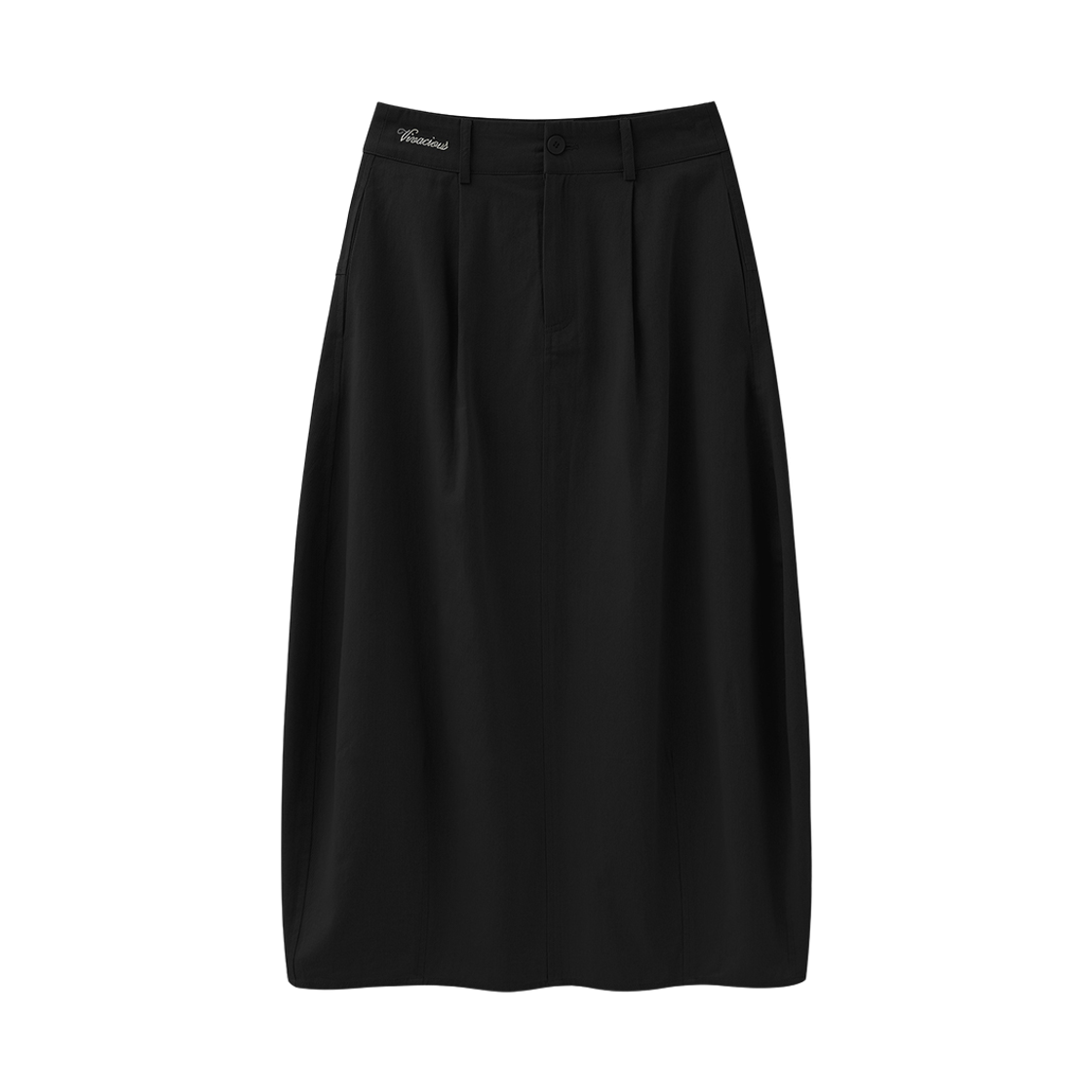 비바셔스 마이아 롱 배럴 스커트 블랙(VIVACIOUS Maia Long Barrel Skirt BLACK)
