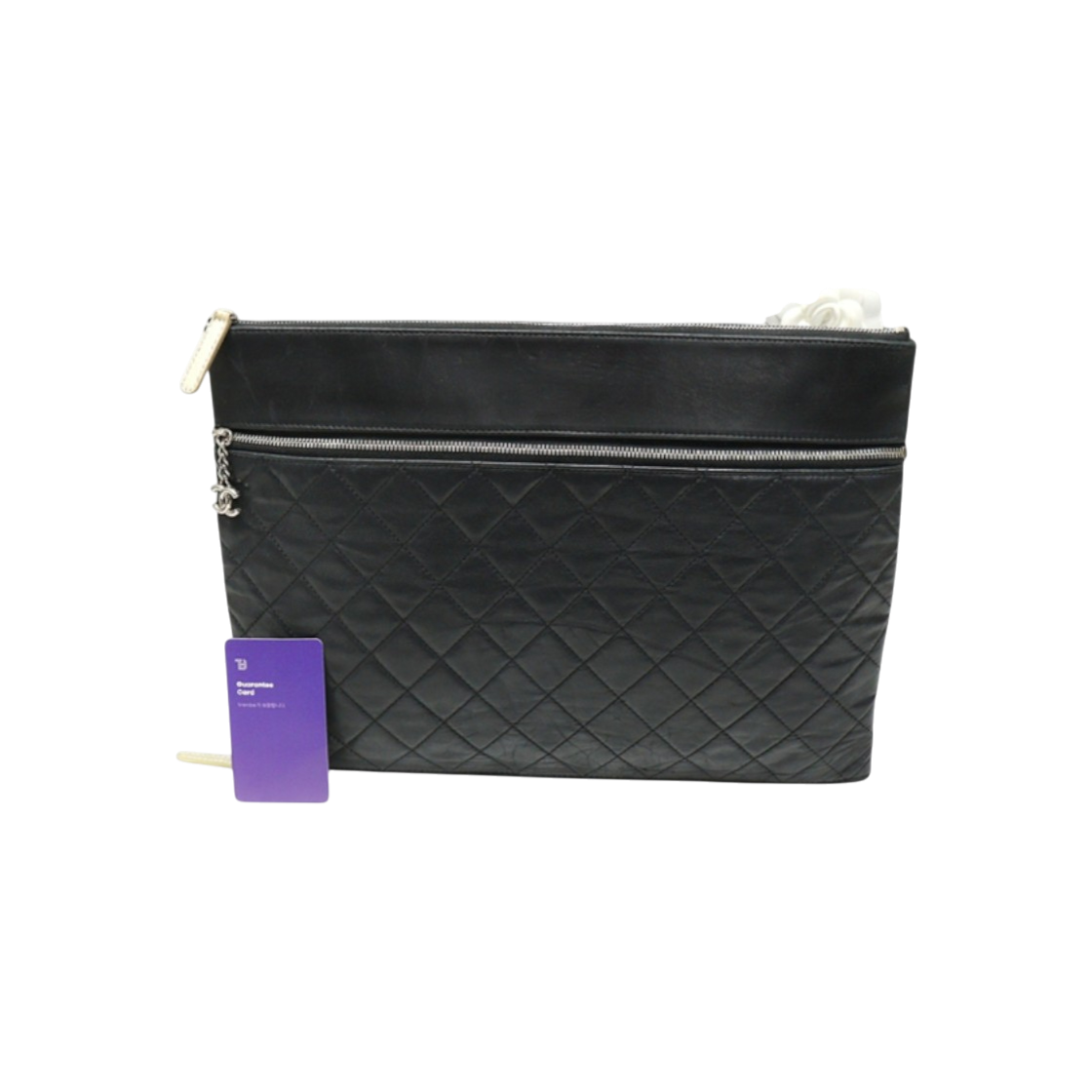 ITHGSHW2AKDJ Chanel Quilted CC Logo Large Clutch Black