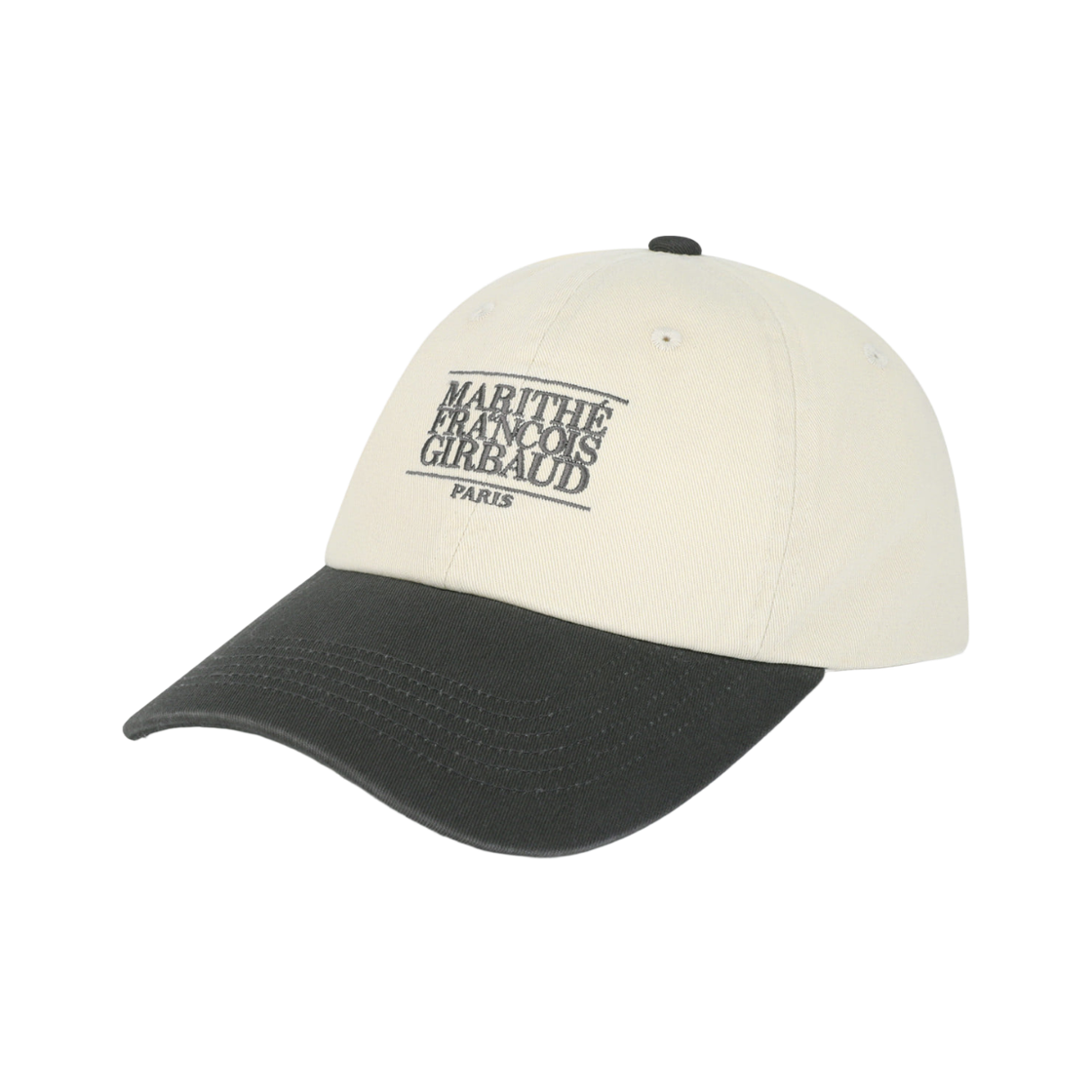 MFG46FHG201-CRC Marithe Francois Girbaud Small Classic Logo 6-Panel Color Block Cap Charcoal