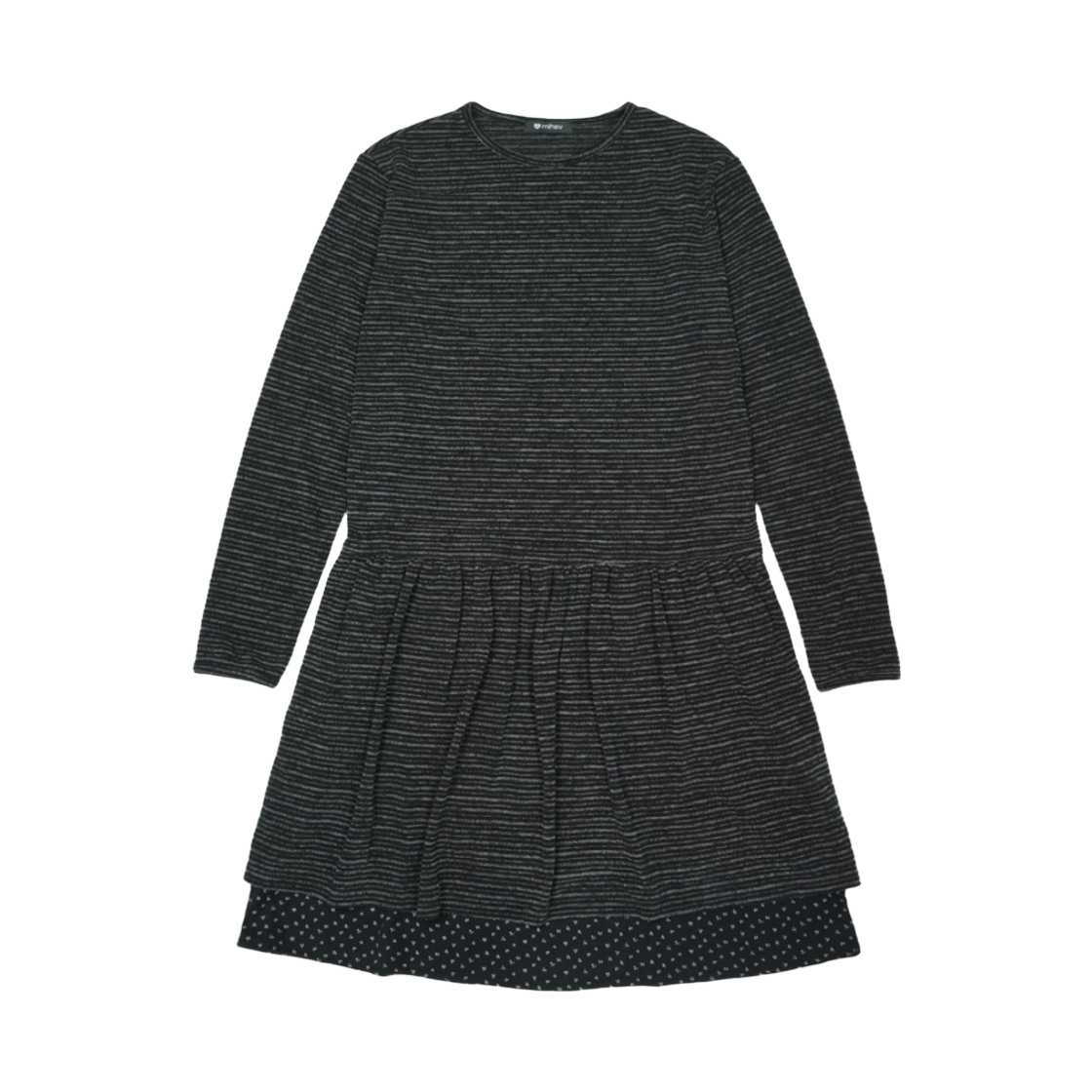 니트 플로럴 레이어드 원피스 블랙(Knit Floral Layered Dress Black)