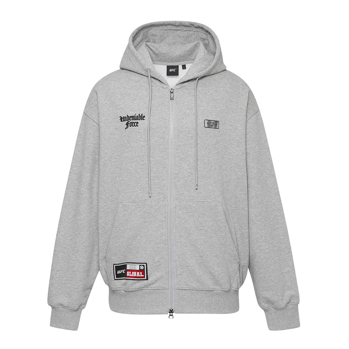 UFC 불가항력Ⅱ 오버핏 후드 집업 멜란지 그레이 U2HDX3303MG(UFC UNDENIABLE FORCEⅡ OVERSIZED FIT HOODIE ZIP-UP MELANGE GREY U2HDX3303MG)
