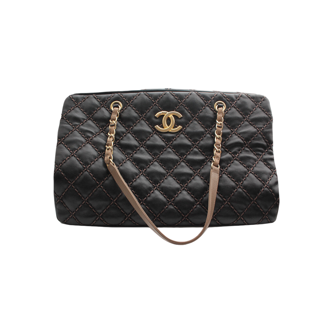 ITSNH7DLMUAJ Chanel Black Top Handle Wild Stitch Shoulder Bag