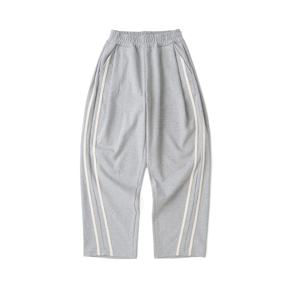 니티드 커브드 라인 트레이닝 팬츠 멜란지 그레이(Knitted Curved Line Training Pants Melange Grey)