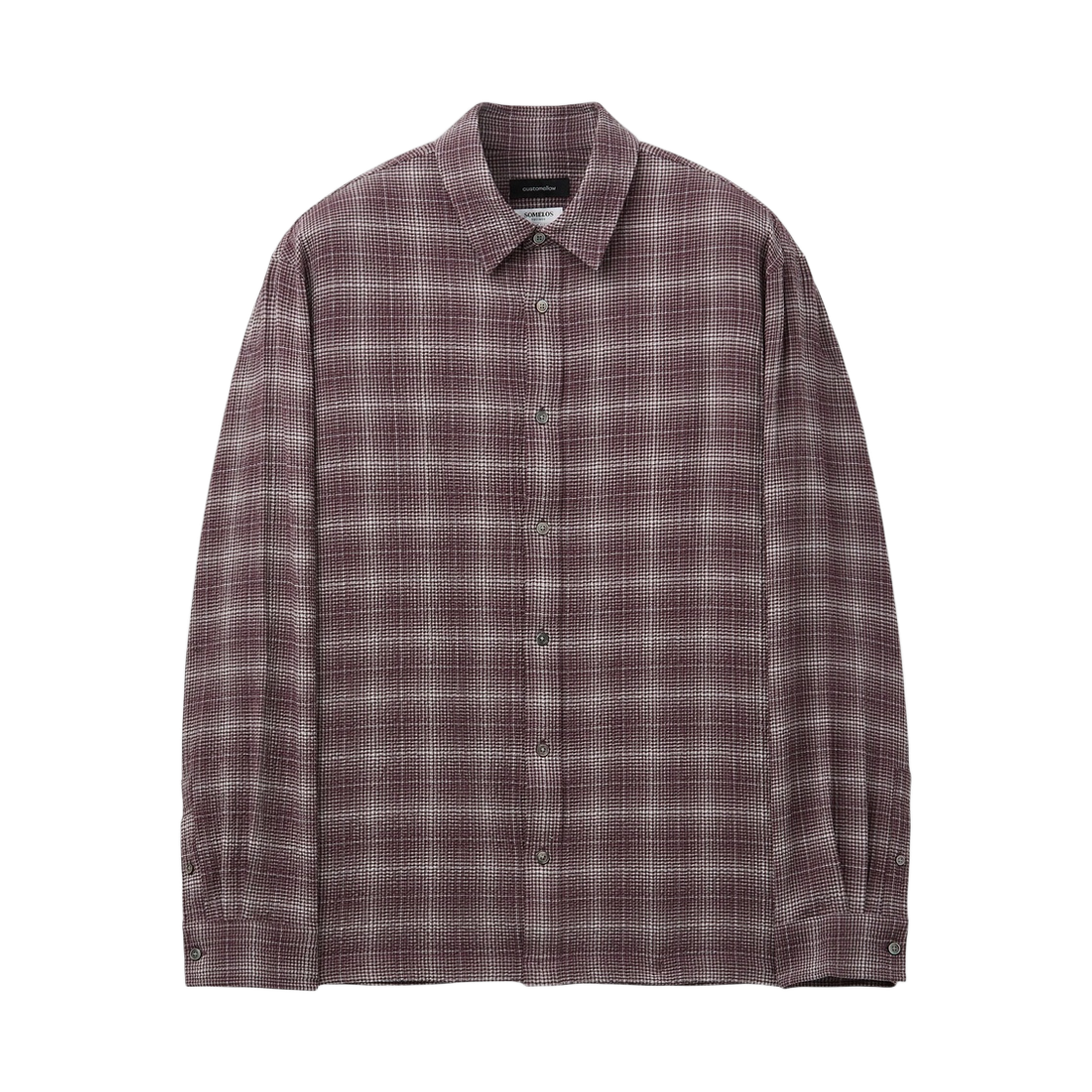CWSAA26514REX Customellow Relaxed-Fit Embossed Check Shirt Red