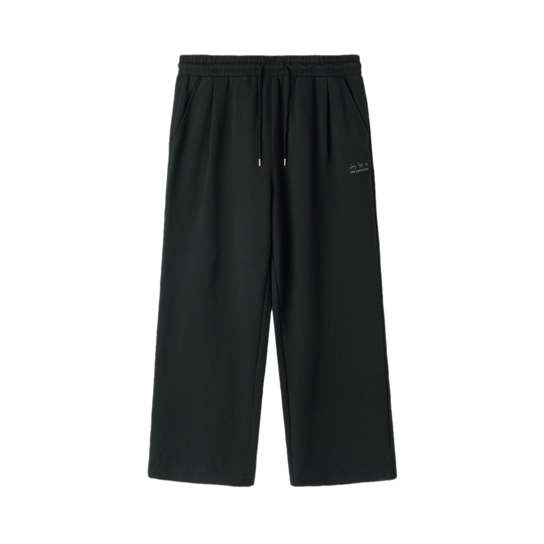 P263UPT164099 BROMPTON LONDON Logo Wide Sweat Trousers Black