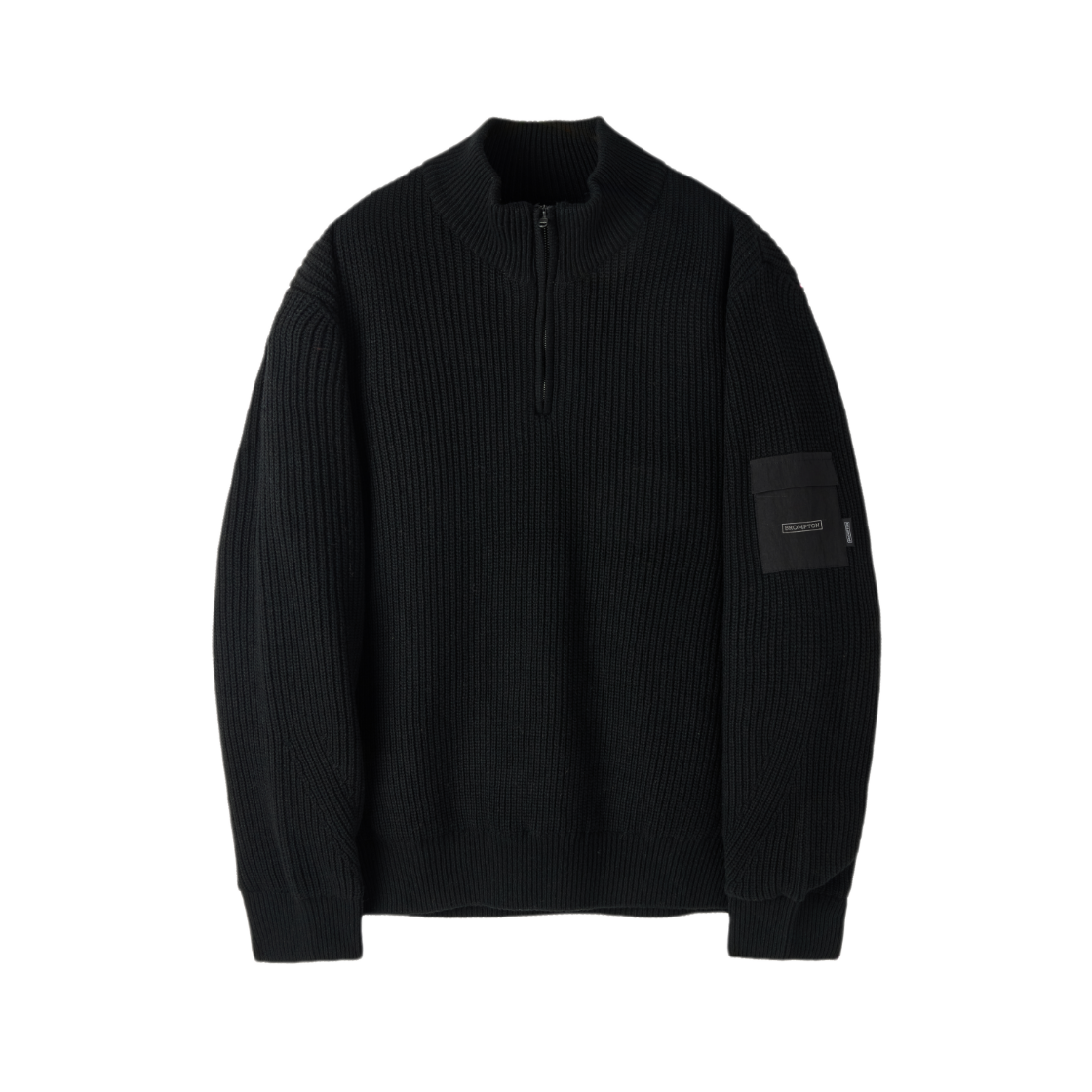 P264MKT142099 BROMPTON LONDON Half Zip-Up Sweater Black