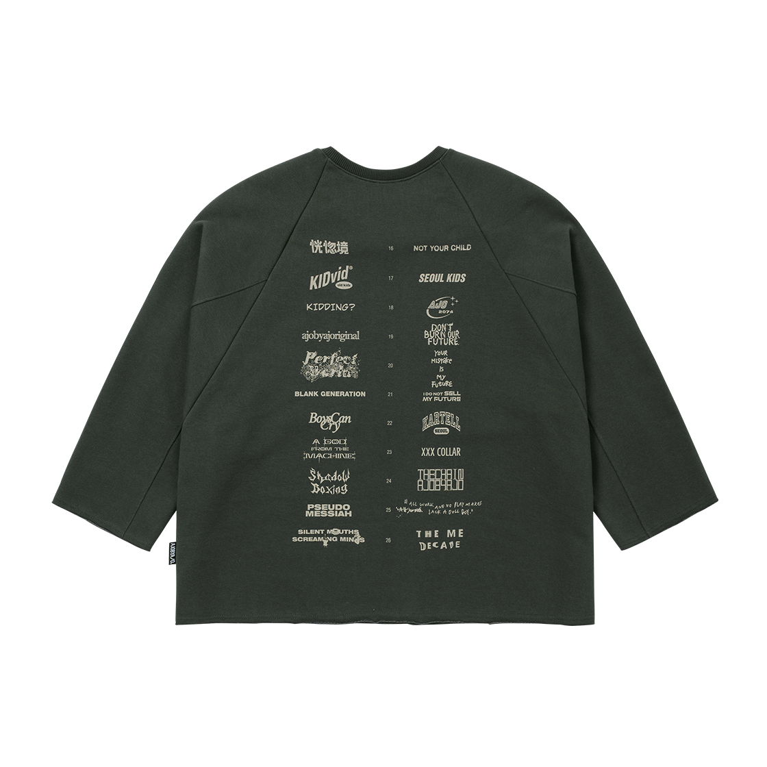 아조바이아조 10주년 기념 래글런 스웻셔츠 차콜(AJOBYAJO 10th Anniversary Raglan Sweatshirt CHARCOAL) - 2
