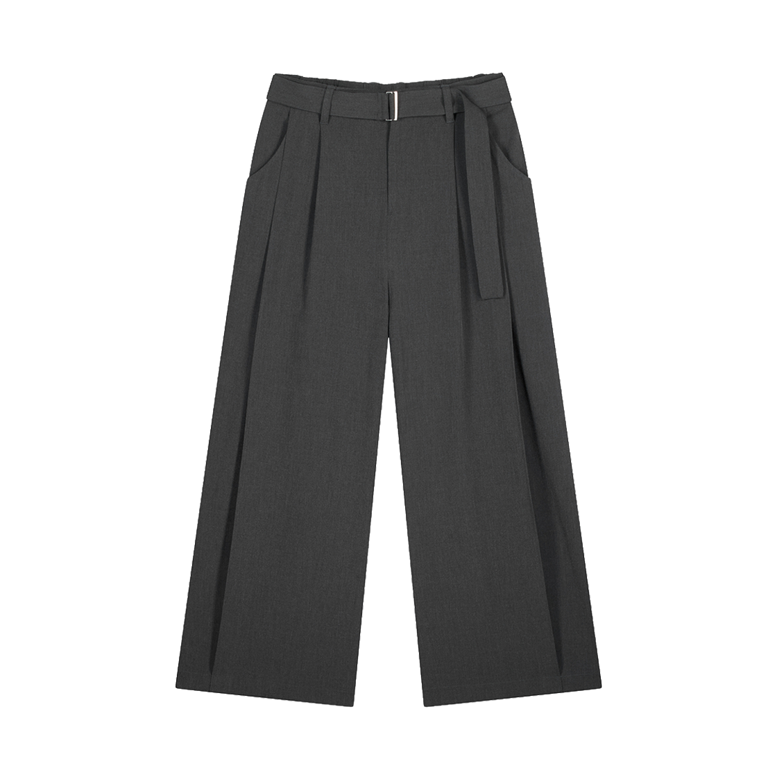 BI5PT526CH ZIOSONGZIO COLLECTION Belted Maxi Wide Pants Charcoal