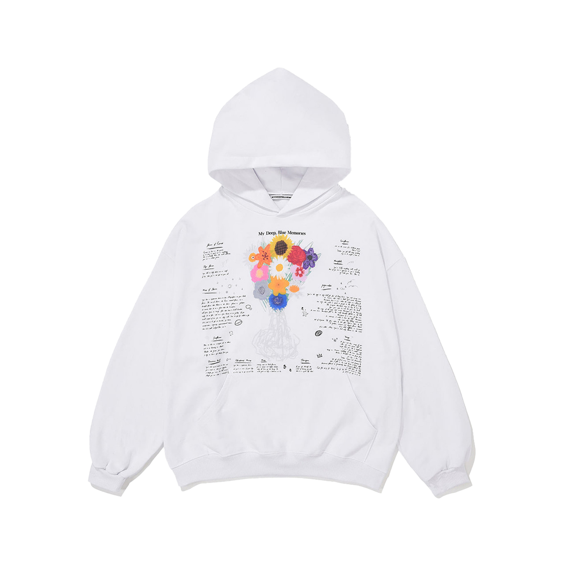 26082501 MydeepblueMemories MM Twelve Flower Hoodie White