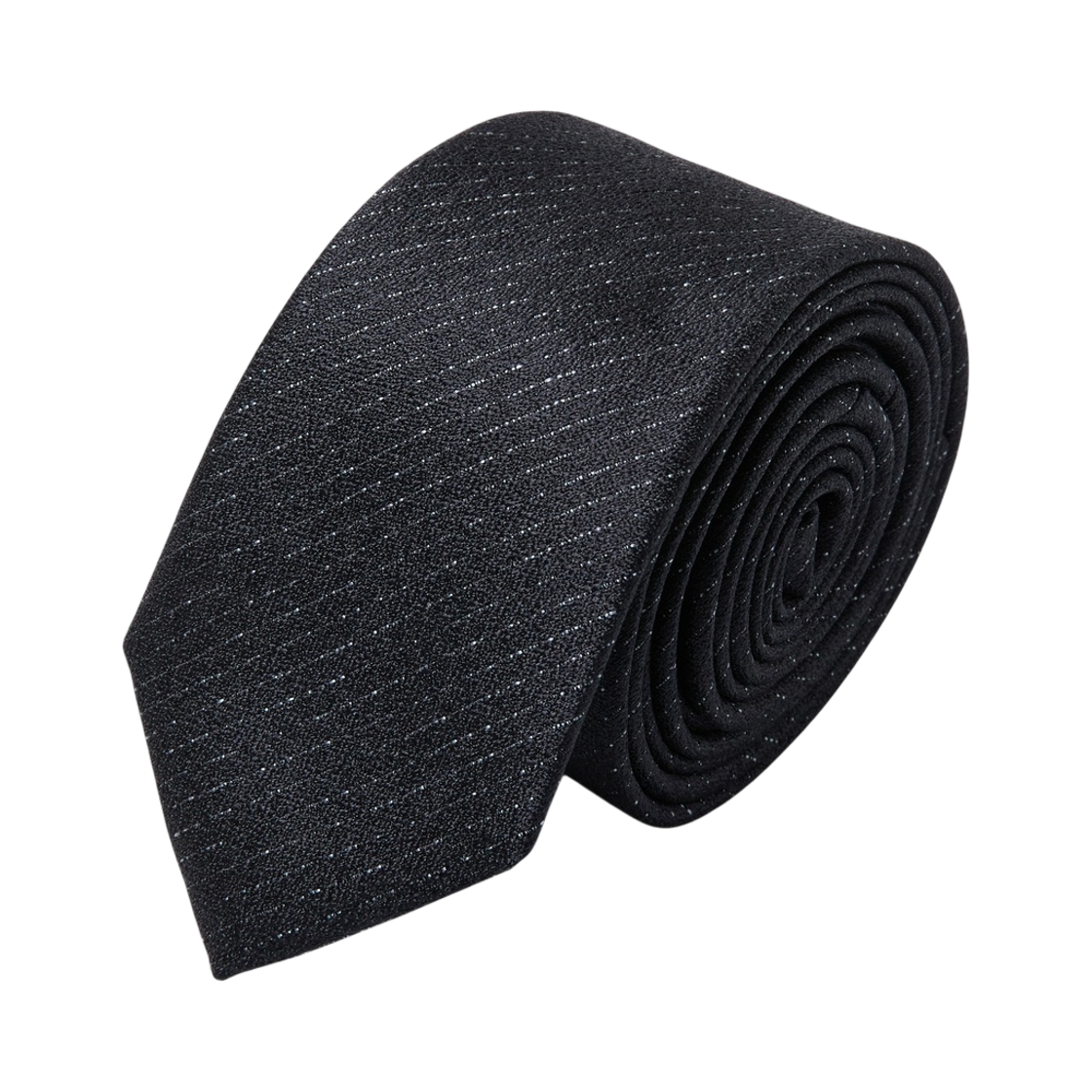 커스텀멜로우 블랙 스트라이프 슬림 타이(Customellow Striped Slim Tie Black)