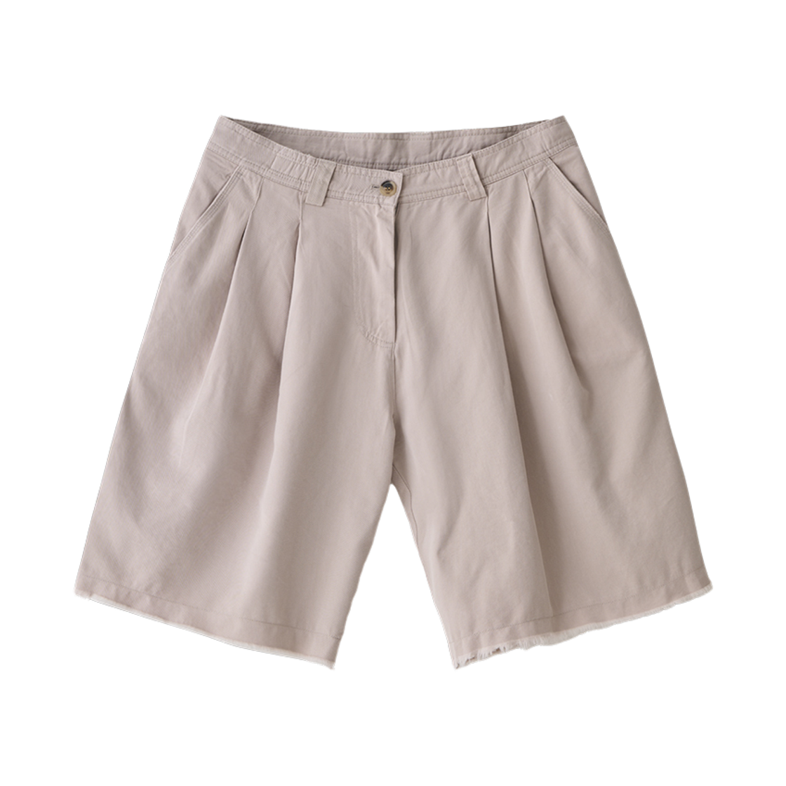 twdkr127 Tuewid 006 Pleated Bermuda Pants In Washed Fog Grey