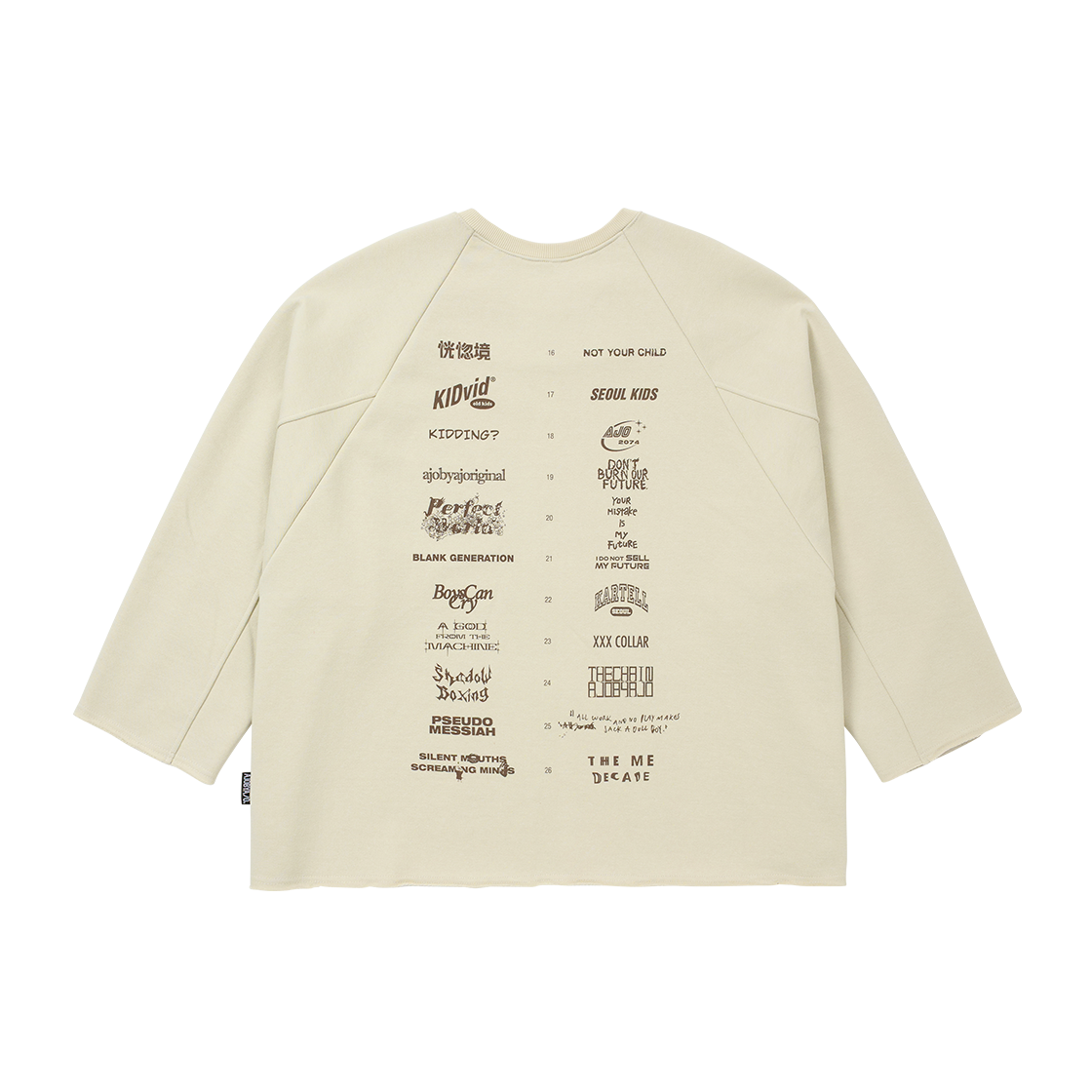 아조바이아조 10주년 기념 래글런 스웻셔츠 아이보리(AJOBYAJO 10th Anniversary Raglan Sweatshirt IVORY) - 2