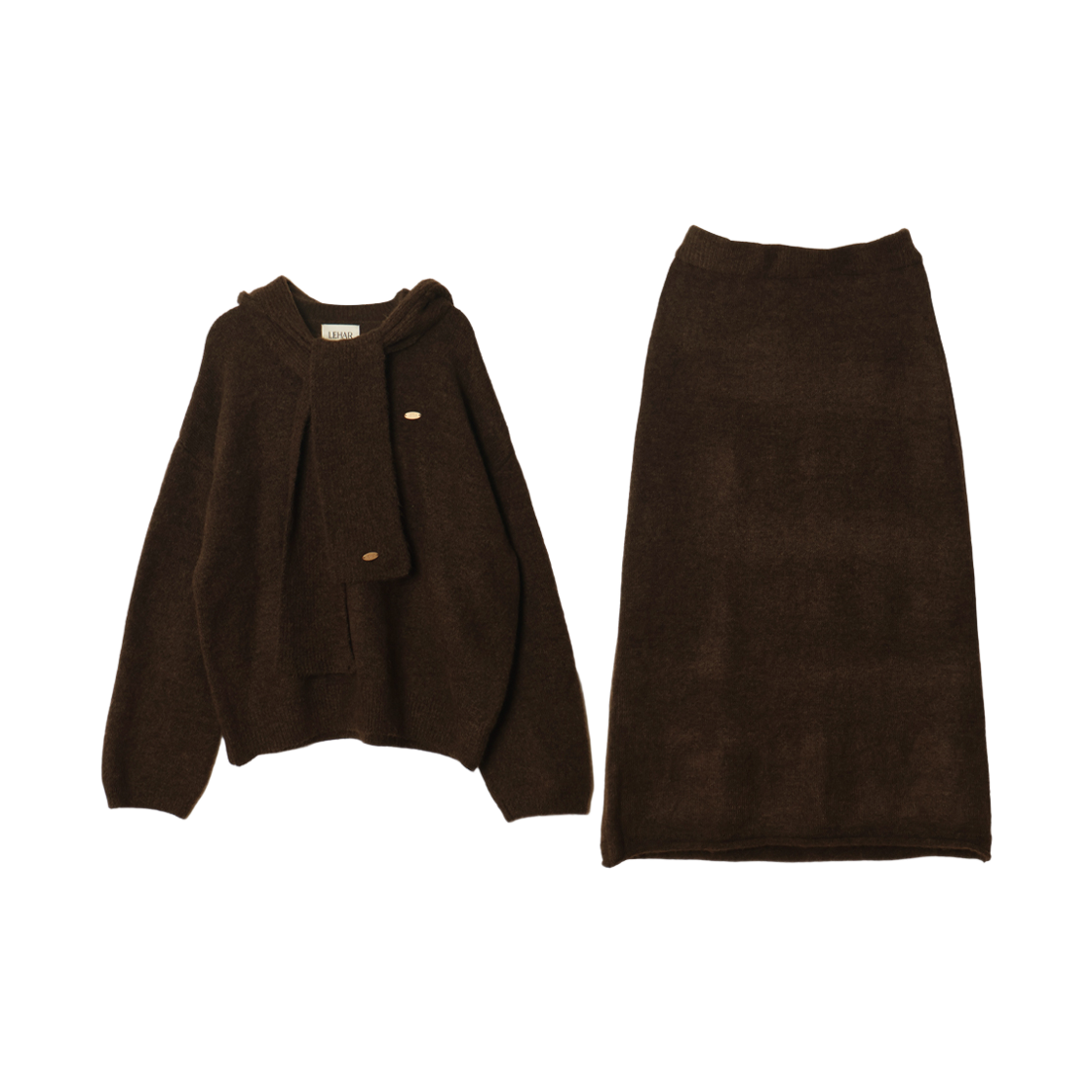 메종르하르 로망스 니트 SET (라운드니트+스커트+바라클라바) 3color(maisonlehar Romance Knit Set (Roundknit+Knitskirt+Balaclava) 3color)