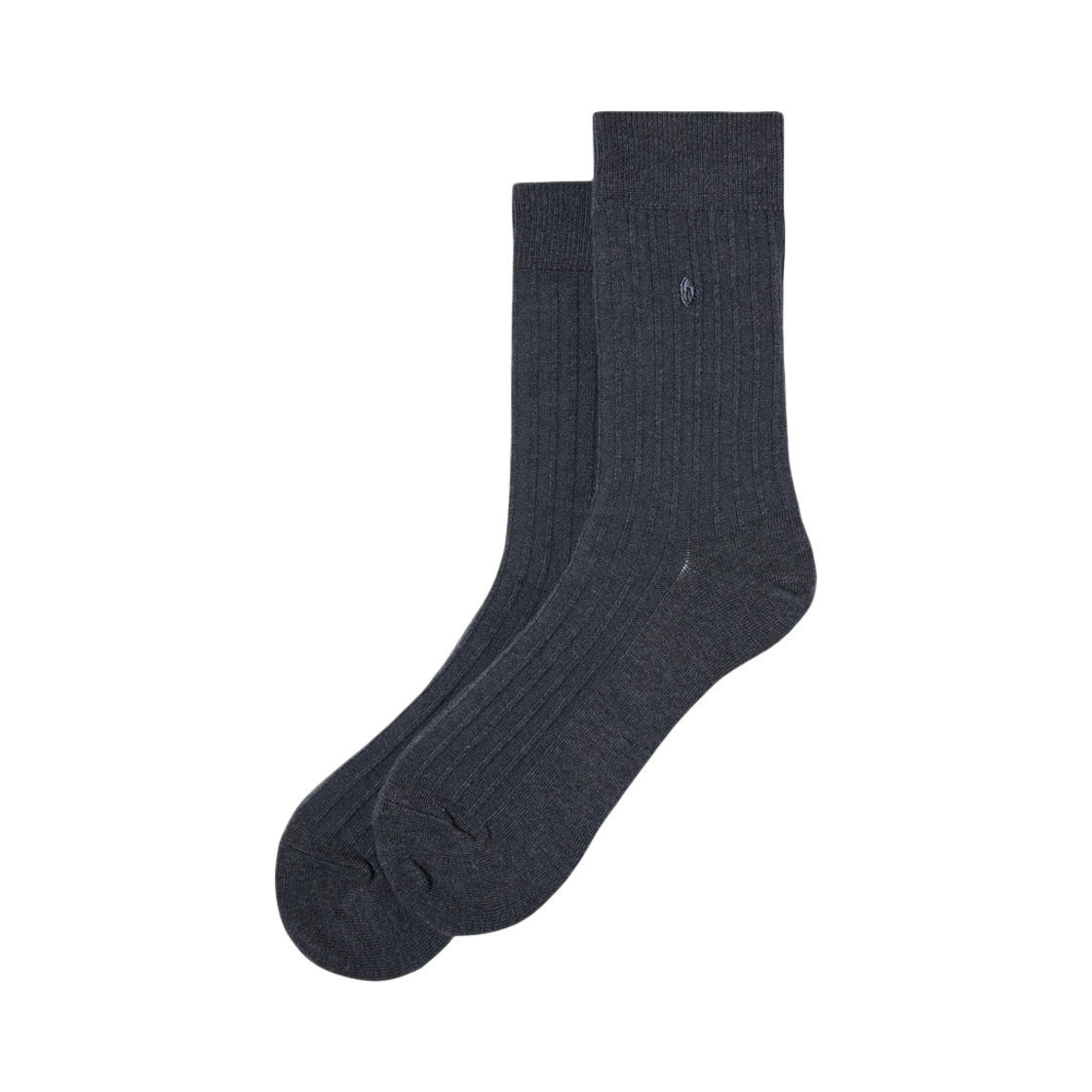 CALAX26511GYD Customellow Ribbed Logo Socks Dark Gray