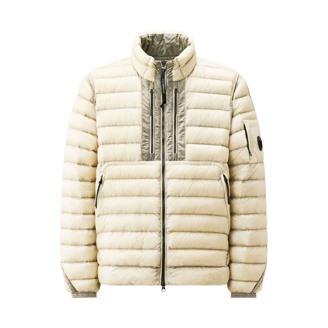 21CMOW022A110416A120 C.P. Company D.D. Shell Lens Down Jacket Silver Birch - 26FW