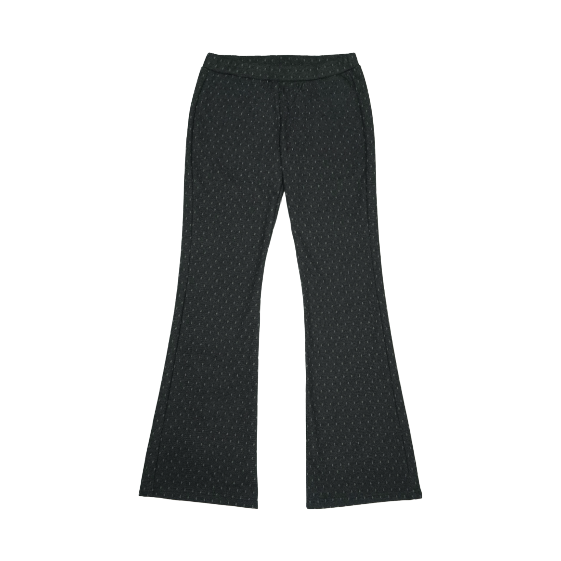 2FCPT001B Dot Jacquard Low-Rise Bootcut Pants Black