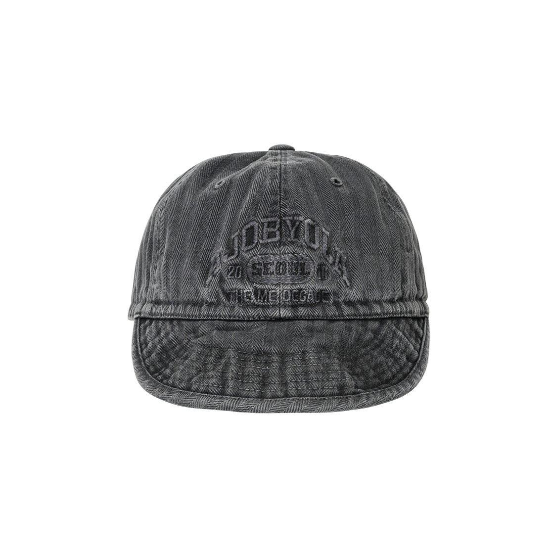 아조바이아조 워시드 헤링본 소프트 브림 캡 차콜(AJOBYAJO Washed Herringbone Soft Brim Cap Charcoal)