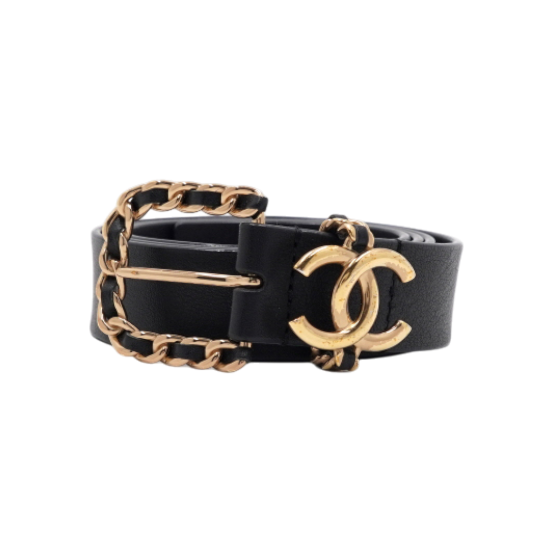 IT69RSG58NG2 Chanel Black Leather CC Logo Women Belt