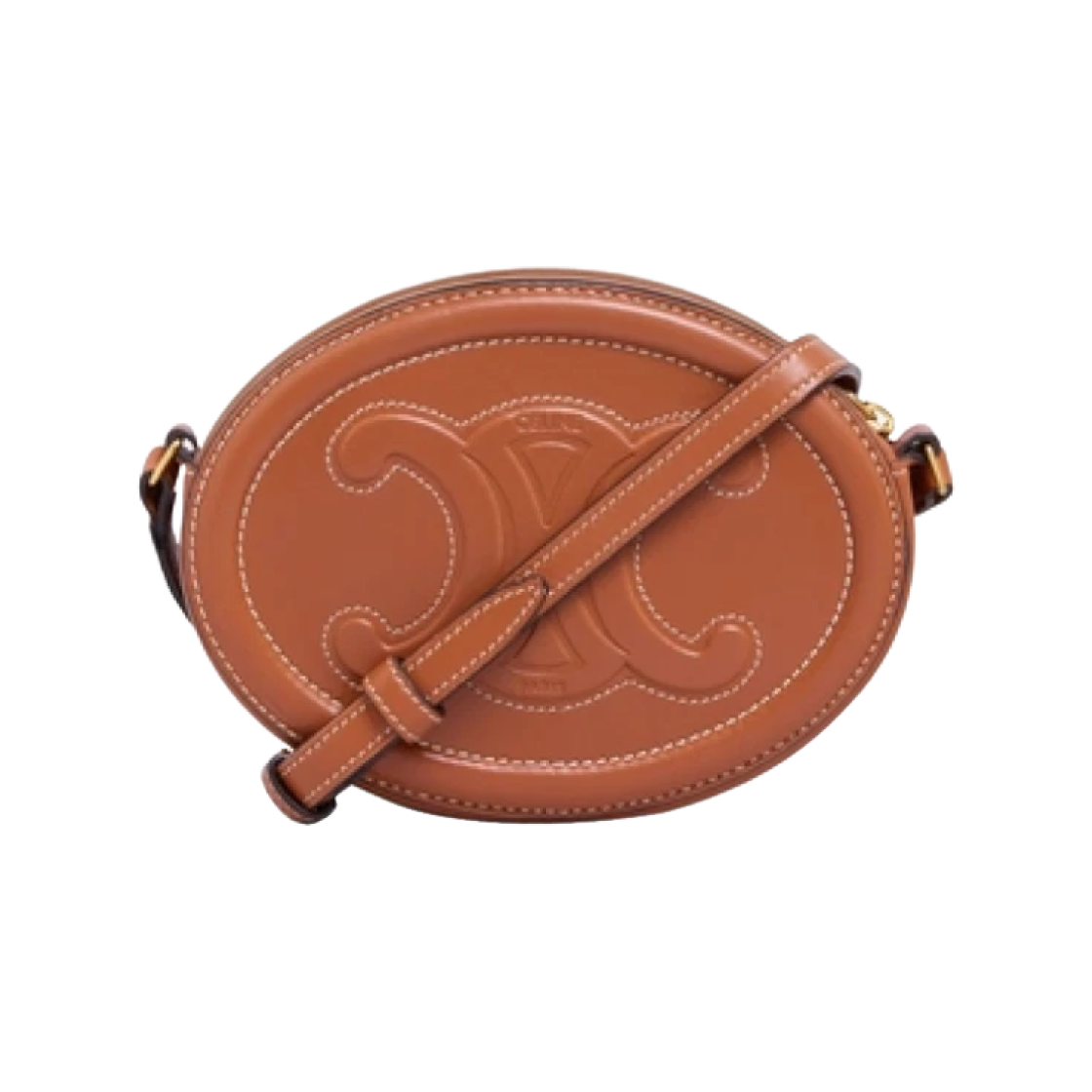 셀린느 스무스 카프스킨 크로스바디 오발 퍼스 레더 트리옹프 탄(Celine Crossbody Oval Purse Cuir Triomphe in Smooth Calfskin Tan) - 3