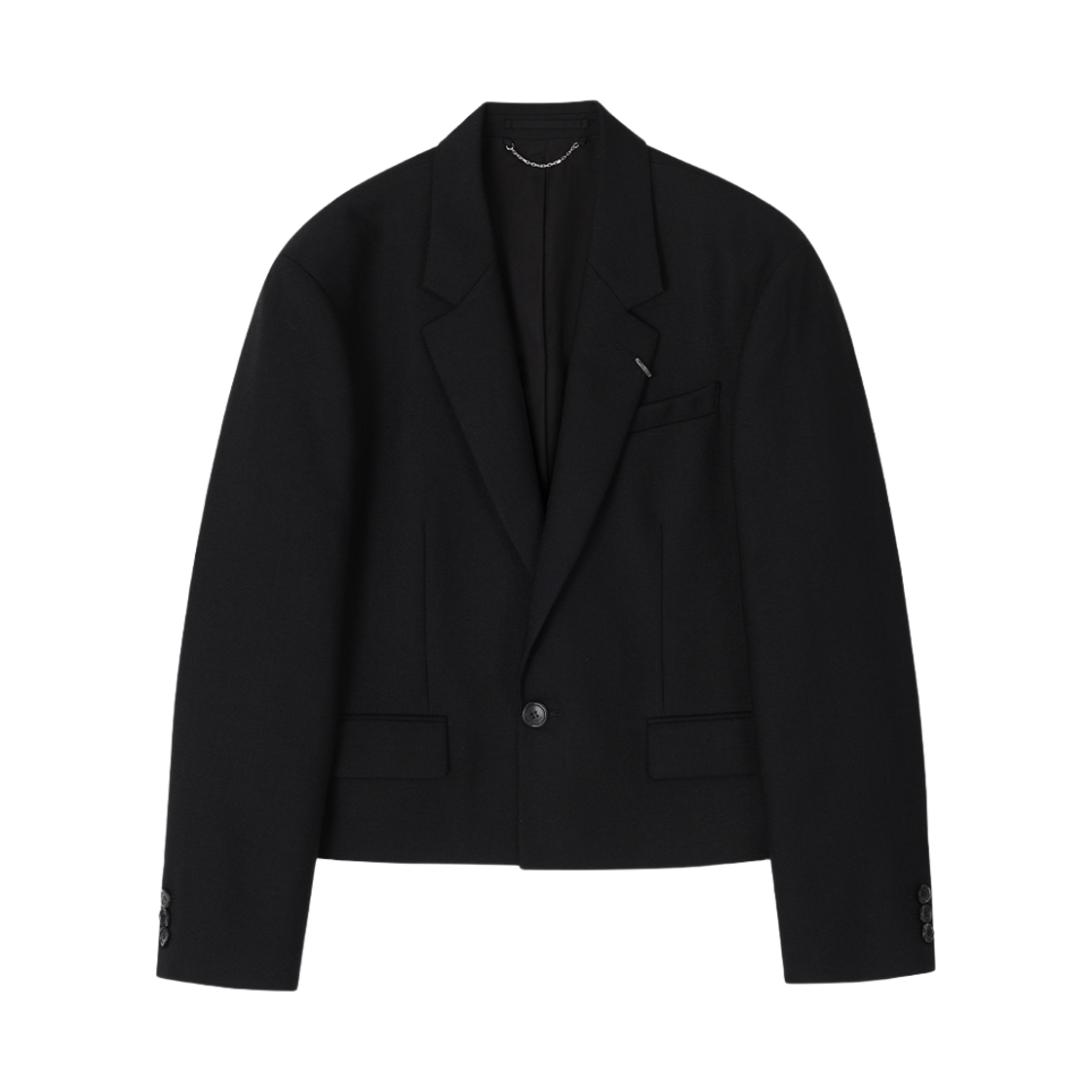 SI5JK741BK SONGZIO COLLECTION Artisanal One Button Cropped Blazer Black