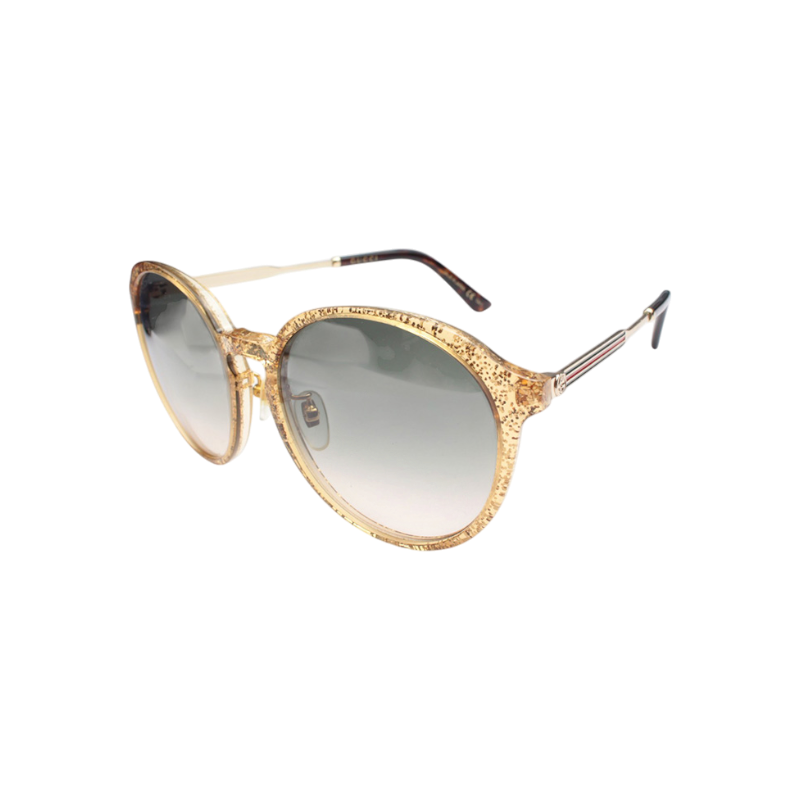 ITJF9U8HLT92 Gucci Gold Glitter Rim Sunglasses